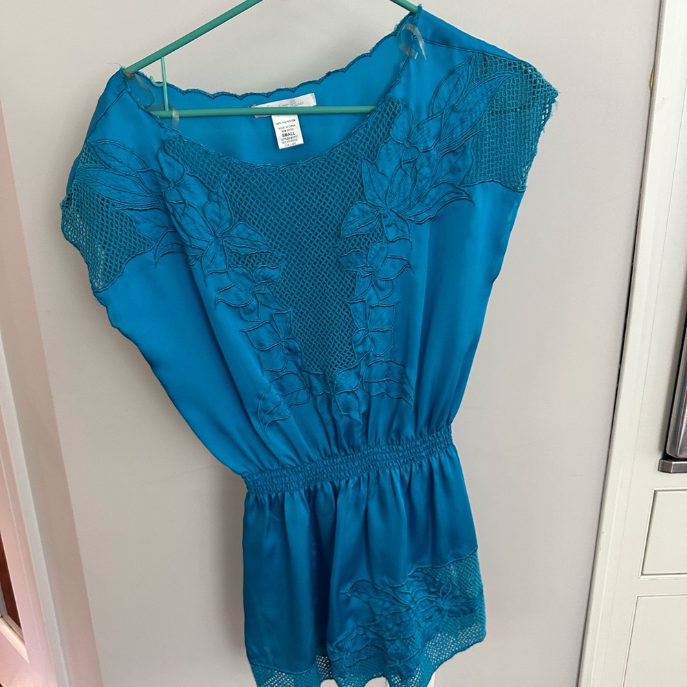 Blue Embroidered Dress Y2K Charlotte Russe